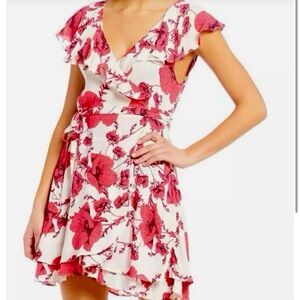 SOLD!! Free People French Quarter Floral Ruffle Wrap Dress